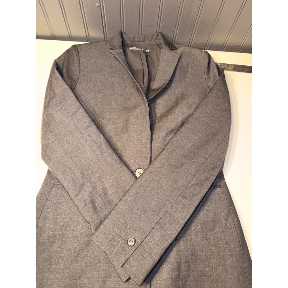 Charcoal gray blazer Antonio Melani women's small business one button 95% wool